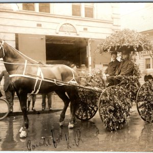 c1900s Parade Flower Carriage RPPC EFD Fire Department Real Photo 1877 ADT A127