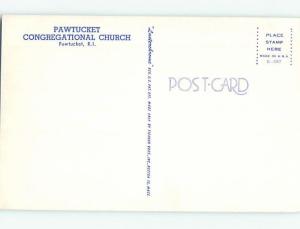 Unused Pre-1980 CHURCH SCENE Pawtucket Rhode Island RI hs7194