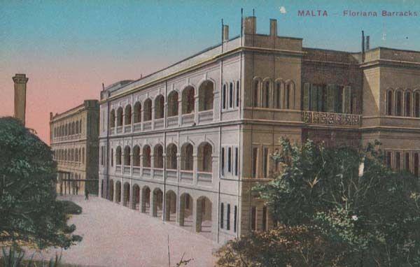 Malta Floriana Barracks Antique Postcard