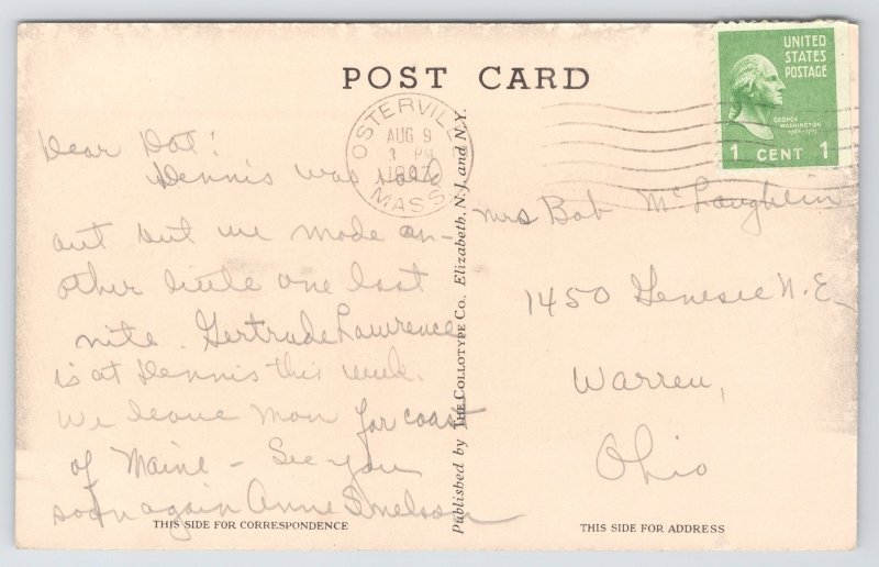 Cape Cod Massachusetts~Osterville~East Bay Lodge~1947 B&W Postcard