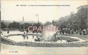 Old Postcard Nantes Place de la Duchesse Anne Fontaine and the South West