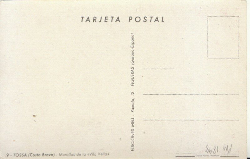 Spain Postcard - Tossa (Costa Brava) - Murallas De La Vila Vella - Ref TZ5695 