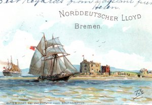 Steamship Ocean Liner Ship Postcard Nord Lloyd Bremen Line