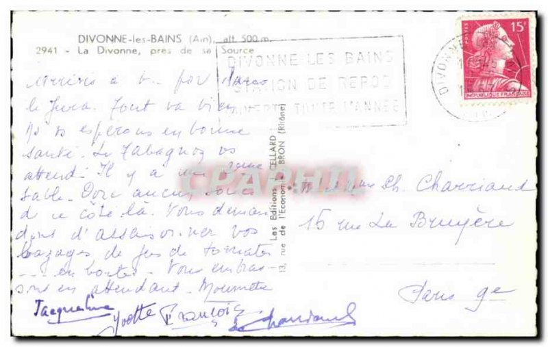 Old Postcard Divonne les Bains Divonne Near its Source