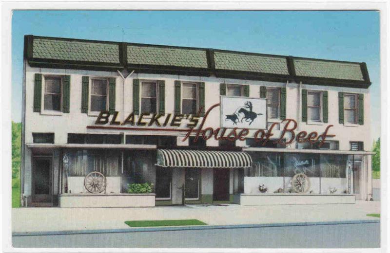 Blackie's House of Beef Restaurant Washington DC postcard