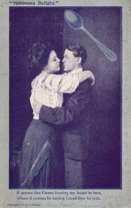 Vintage Postcard 1910's Spooners Delight Saying Good-Bye Coupler Lovers Romance