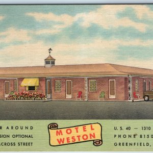 1953 Greenfield, Ind. Motel Weston PC United Motor Courts Midcentury Modern A210