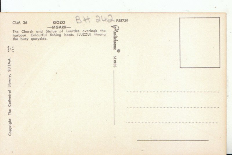 Malta Postcard - Gozo Harbour With Fishing Boats - Ref 15392A