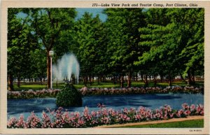 Postcard OH Port Clinton Lake View Park and Tourist Camp LINEN 1940s F16