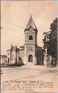 First Baptist Church Oneonta New York Vintage Postcard C053