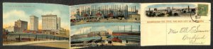 BIRMINGHAM ALABAMA THE STEEL & IRON CITY PANORAMIC 3 PANEL NOVELTY POSTCARD 1912