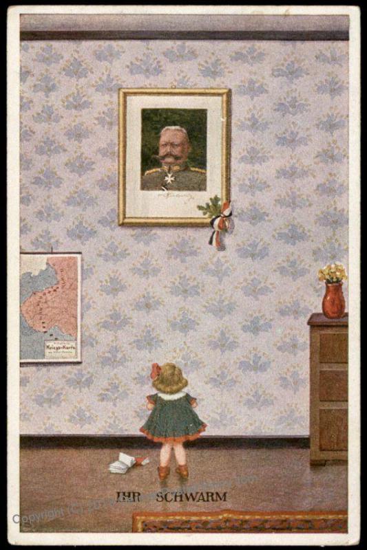 Germany WWI General von Hindenburg Child Humor Jux Kitsche Patriotic PPC 70070