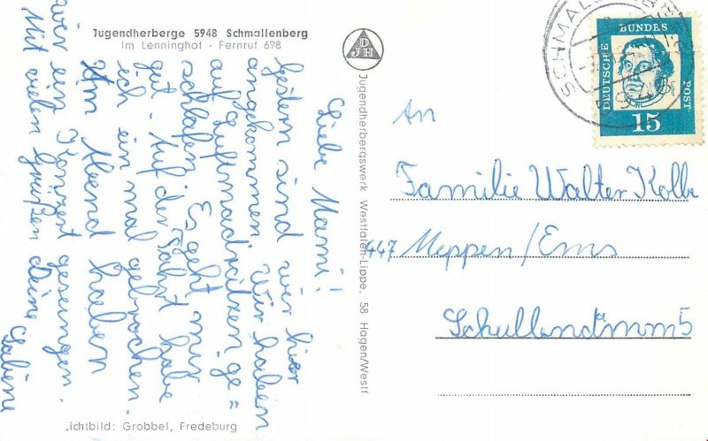 Postcard Germany Schmallenberg Jugendherberge