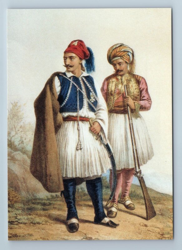 GREEK and ARNAUT Albanians National Costume RUSSIAN TYPES New Unposted Postcard