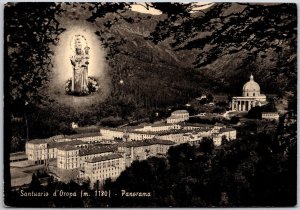 1920 Santuario Di Oropa Panorama Piedmont Italy Real Photo RPPC Posted Postcard