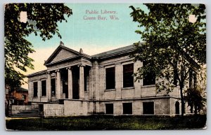 Green Bay Wisconsin~Public Library~Portico~Classical Revival~Columns~1918 PC