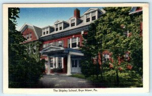 BRYN MAWR, Pennsylvania PA ~ SHIPLEY SCHOOL 1940s Montgomery County  Postcard