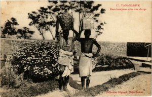 PC CPA MADAGASCAR, TANANARIVE, DEUX BOURJANES, Vintage Postcard (b19944)