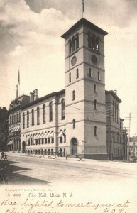 Vintage Postcard 1906 City Hall Building Utica New York NY Pub by Rotograph Co.