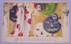 1910s Samuel Schmucker Halloween Faces JOL Winsch Vintage Halloween Postcard