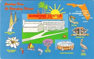 St Petersburg FL Florida SUNSHINE SENIOR CENTER Social Club Advertising Postcard