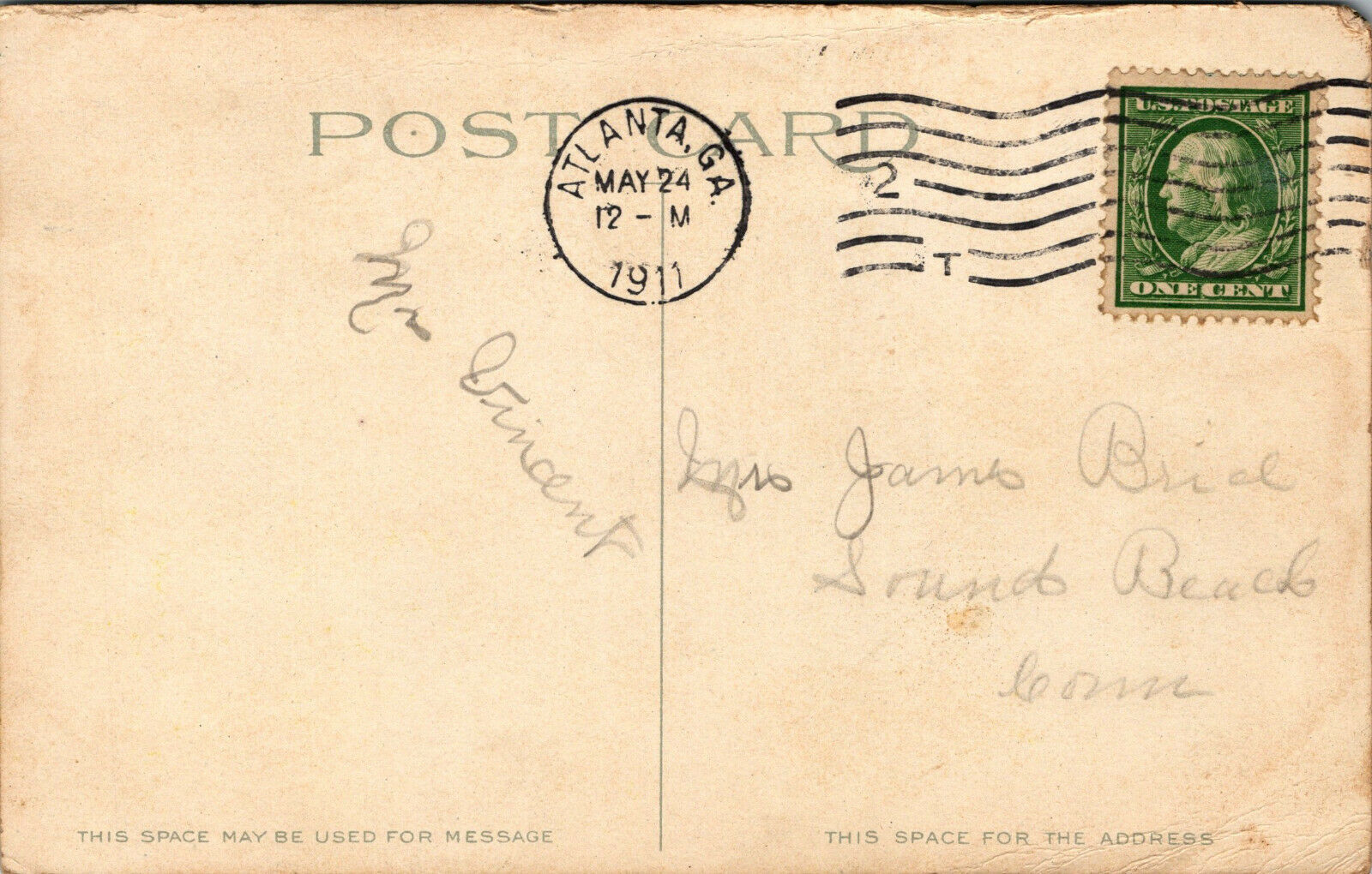 Vtg Atlanta GA Aragon Hotel Street View Horse Buggy 1910s