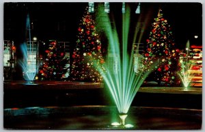 Hamilton Ontario Canada 1963 Postcard Colorful Fountains in Gore Park