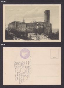 Vintage postcard Eppstein castle ruins Taunus Germany Hessen winter view