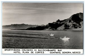 c1950's Sportfishing Bacochibampo Bay Guaymas Sonora Mexico RPPC Photo Postcard