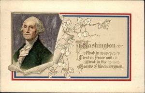 George Washington Patriotic Portrait Embossed Winsch c1910s Postcard