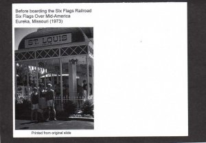 MO Railroad Train Amusement Park Six Flags Mid-America Eureka Missouri Postcard