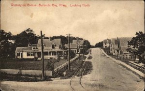 Buzzards Bay Cape Cod MA Massachusetts Washington Ave c1910 Postcard