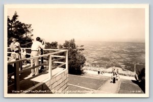 RPPC Tourists at Lookout Mountain in Tennessee EKC 1940-1950 VTG Postcard 1479