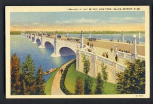 Detroit, Michigan/MI Postcard, Belle Isle Bridge From Island