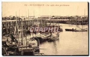 Dunkirk - La Cale des Pecheurs boats - Old Postcard