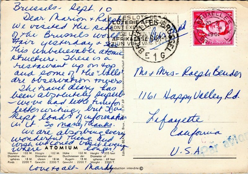 postcard Belgium Brussels - Atomium