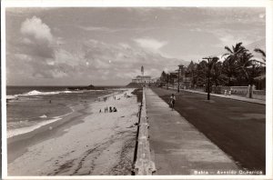 RPPC Bahia Brazil - Avenida Oceanica Postcard JF2