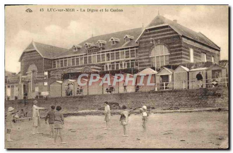 Old Postcard Luc sur Mer La Digue and Casino