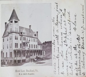 Bradford Vermont Hotel Low, Undivided Back Vintage Postcard U12790