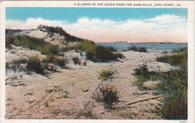 Virginia Cape Henry A Glimpse Of The Ocean From The Sand Hills 1935