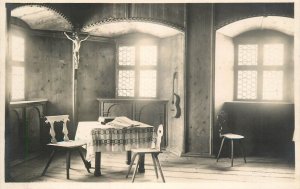 Austria Tyrol Alpine chapel interior photo postcard K. Dornach 1924