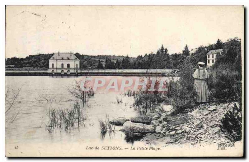  Vintage Postcard Lake Settons the Small Beach Woman