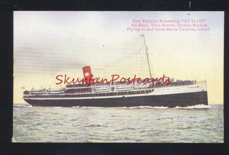 SANTA CATALINA ISLAND CALIFORNIA STEAMSHIP AVALON VINTAGE POSTCARD 1910