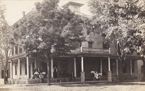 Old House with People on Porch Real Photo