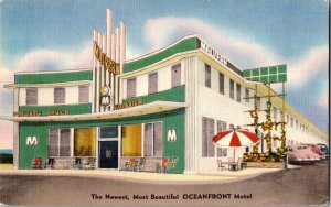 The Malvern Motel Miami Beach FL Mid Century Linen Vintage Postcard H58