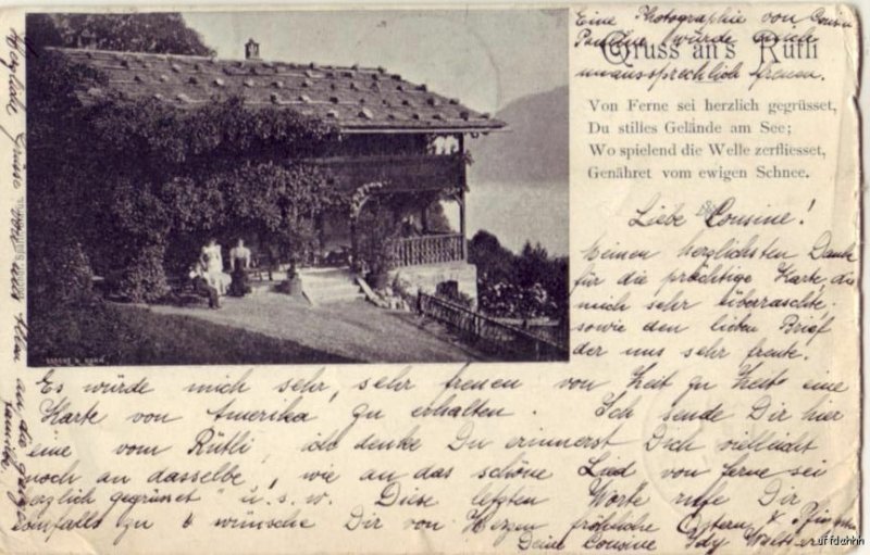 GRUSS AN S RUFLI VON FERNE GELANDE SWITZERLAND 1903