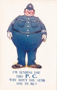 Bamforth Humour Fat Policeman I'm Sending You This P C