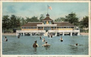 POLAND SPRINGS ME Boating and Bathing Paviliion c1910 Postcard