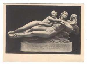 RPPC Josef Mullner Donauwellen Nude Sculpture Austria Karl Kuhne 4X6 Postcard