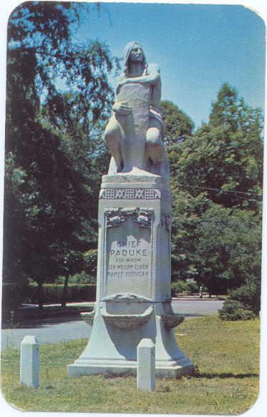 Statue of Chief Paduke in Paducah, Kentucky, KY, Chrome